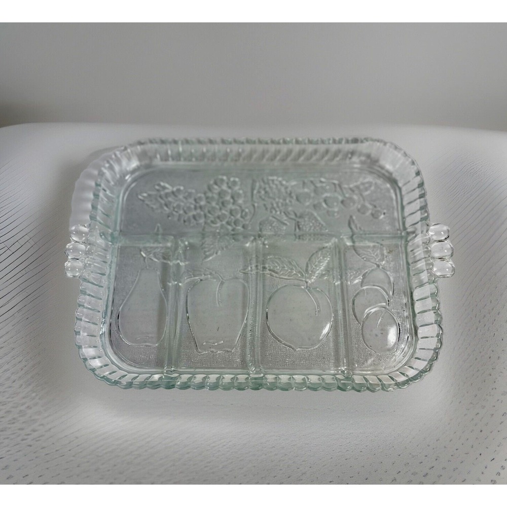 Indiana Glass ~ Presentations Crystal  5-part Relish‎ Tray in Box